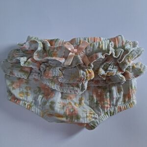 Nicole Miller Floral Ruffle Diaper Cover with Bow